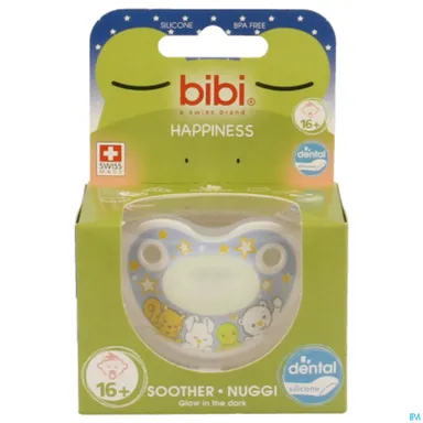 BIBI Happiness Fopspeen Sucette Glow in the Dark (meer dan 16 maanden)