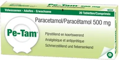 Pe-Tam 500mg 20 Comprimés