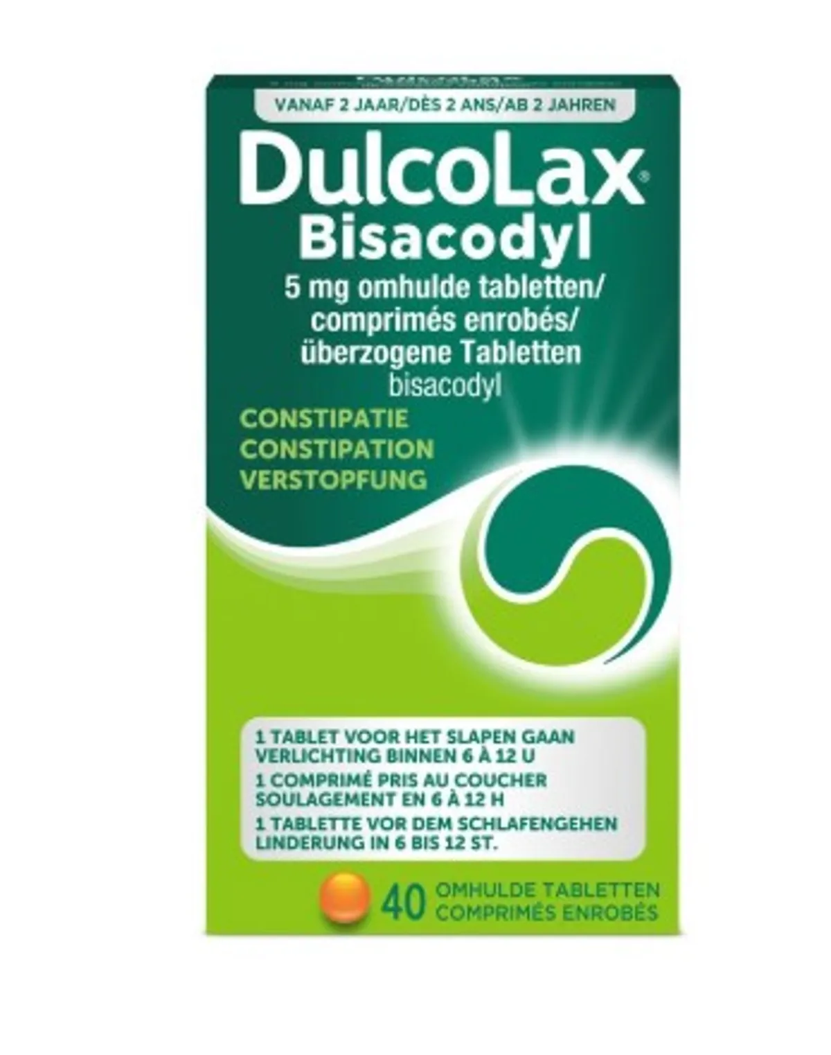 Dulcolax Bisacodyl 5 mg 40 Omhulde Tabletten