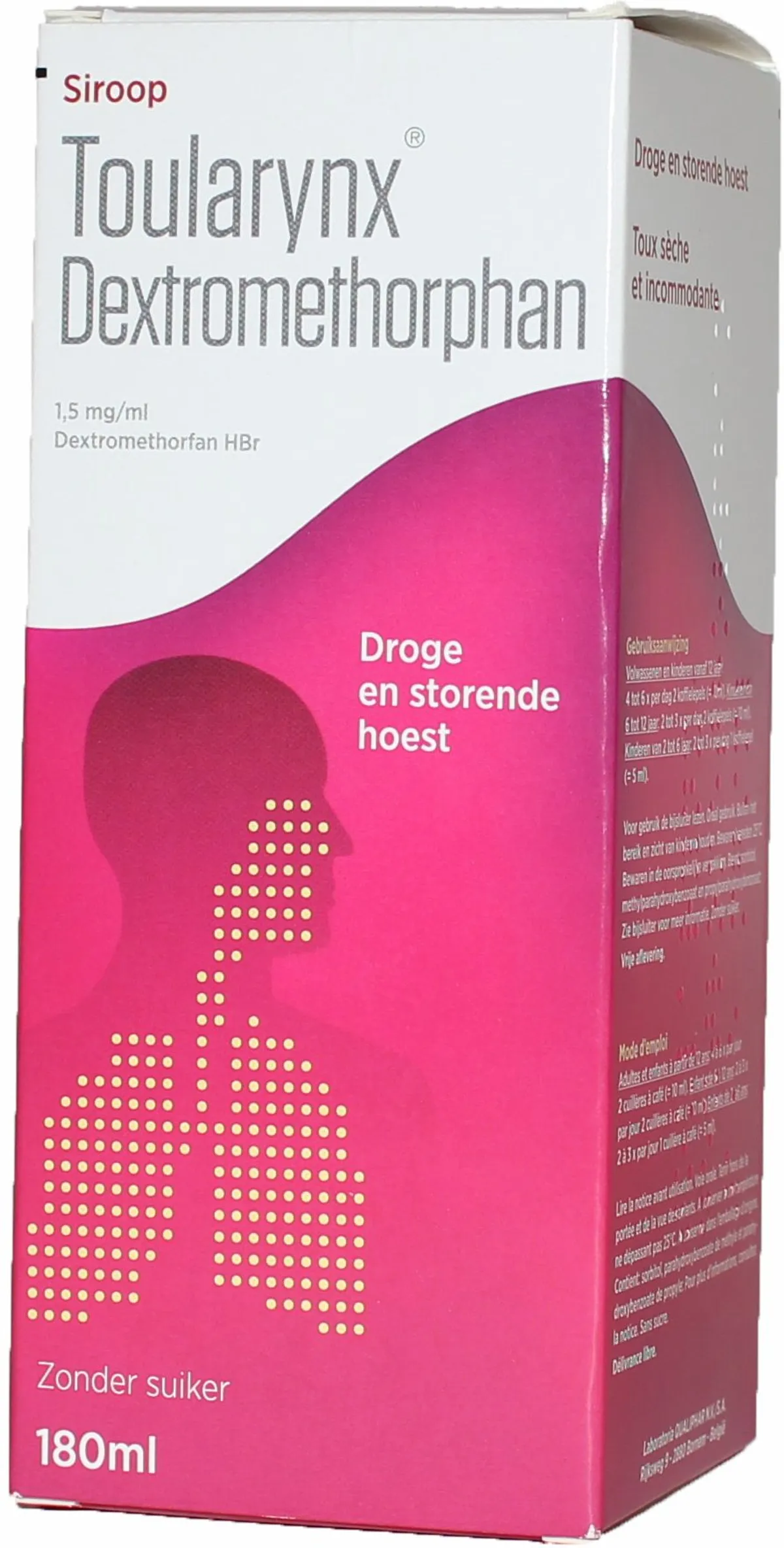 Toularynx Dextromethorfan 1,5mg/ml Siroop 180ml