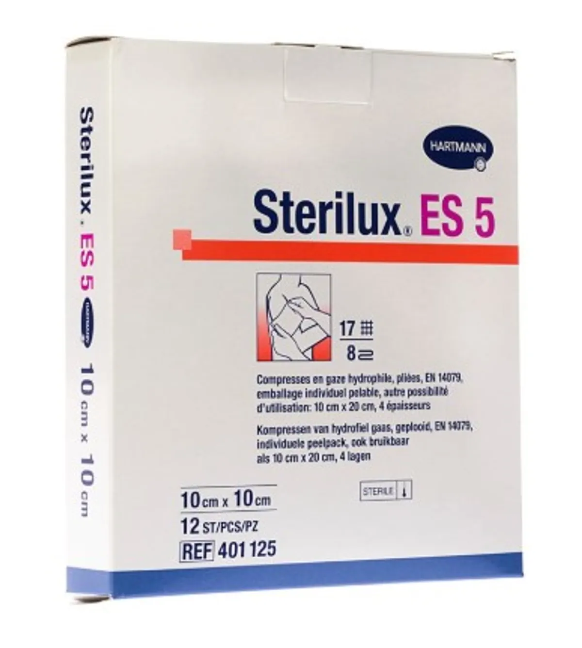 Sterilux ES5 12 Compresses Stériles 8 Epaisseurs 10,0x10,0cm