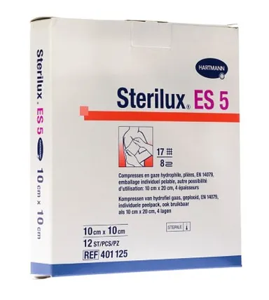 Sterilux ES5 12 Steriele Kompressen 8 Diktes 10,0x10,0cm