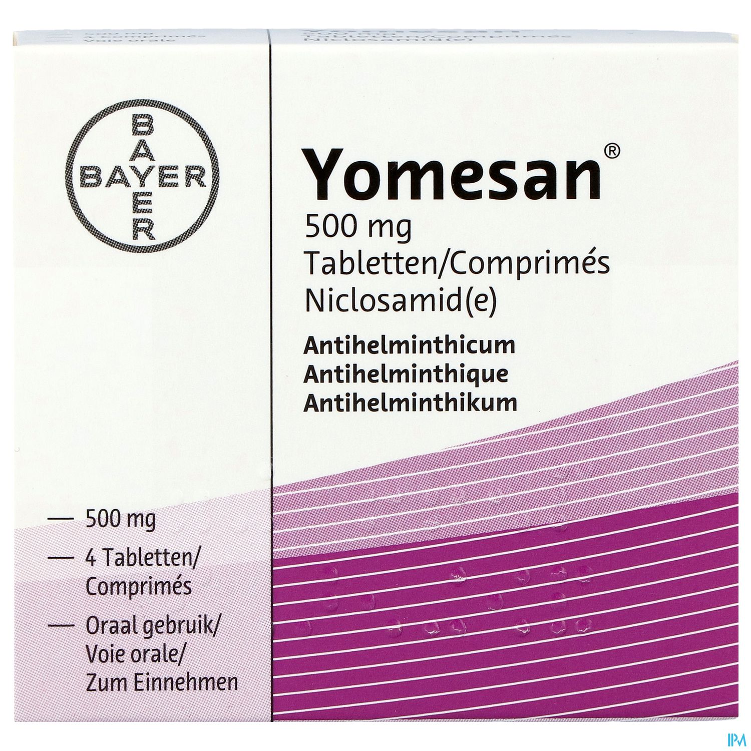 Yomesan Yomesan 500mg 4 Comprimés - Vers intestinaux | Pharmacie en ligne ...
