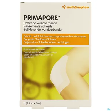 Primapore Pansements Adhésifs 8,30cmx6cm 5 Pièces