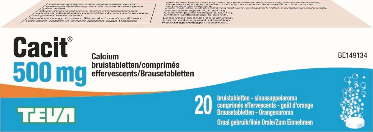 Cacit 500mg 20 Comprimés Effervescents