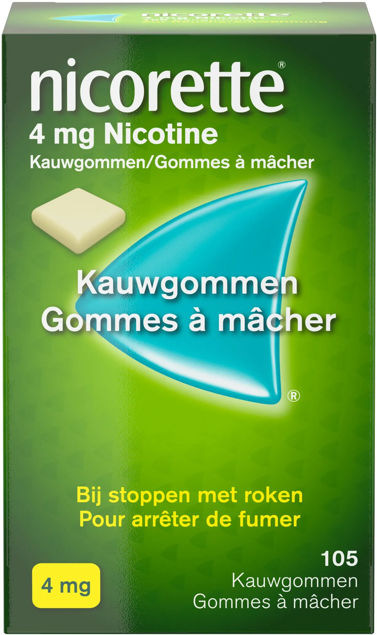 Nicorette Classic 4 Mg Nicotine Kauwgom 105 Stuks