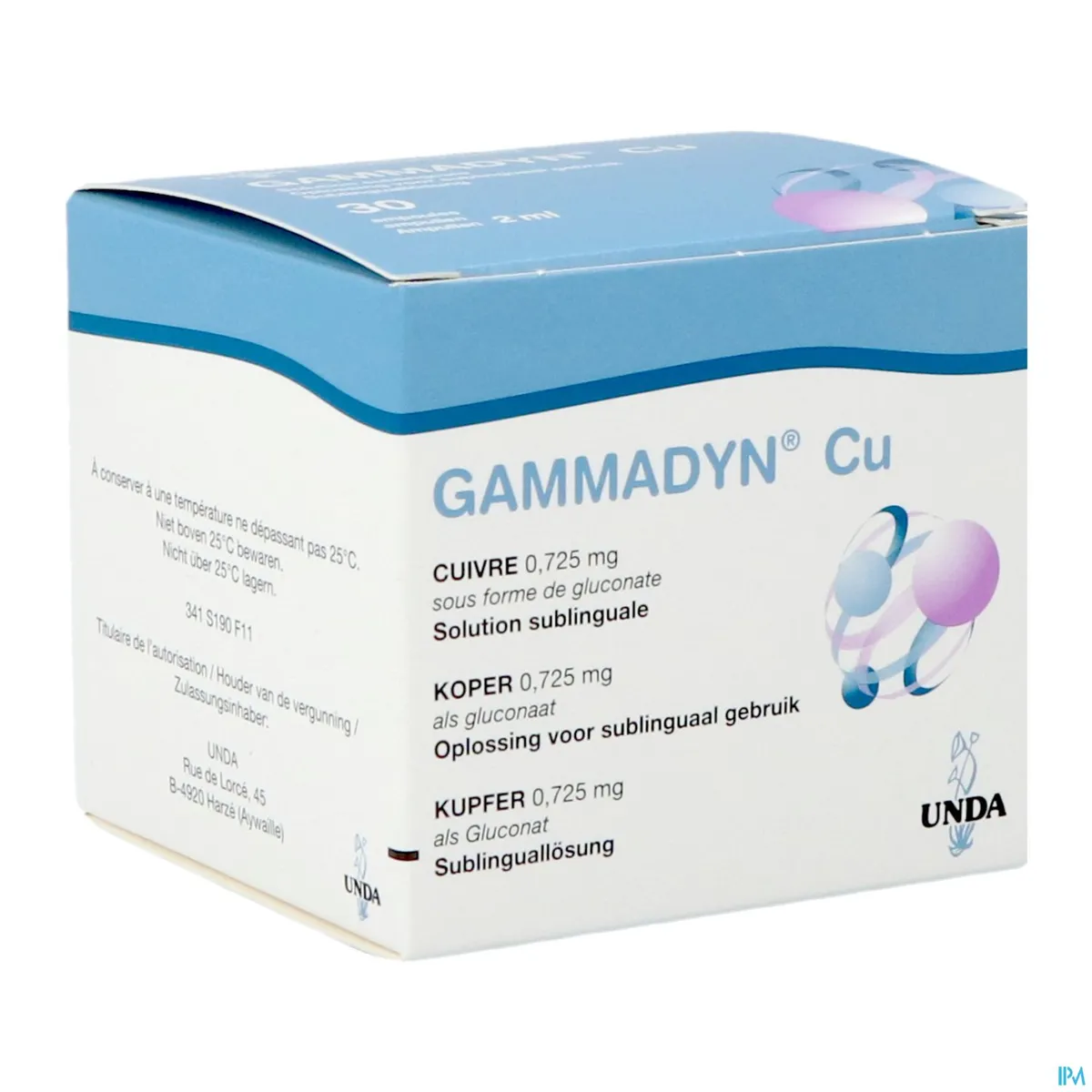 Gammadyn Cuivre (Cu) Ampoules 30x2ml Unda