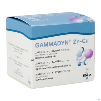Gammadyn Zink (Zn) Koper (Cu) Ampullen 30x2ml Unda