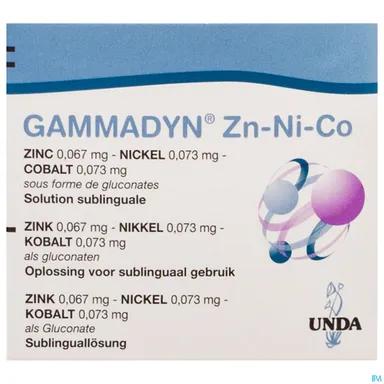 Gammadyn Zinc (Zn) Nickel (Ni) Cobalt (Co) Ampoules 30x2ml Unda