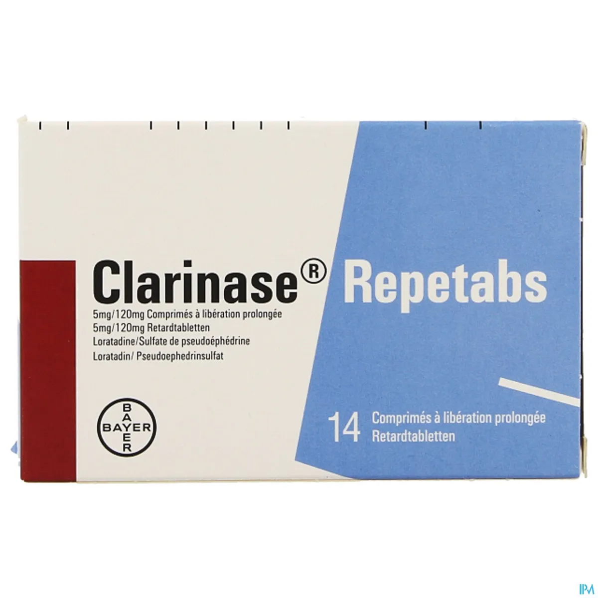 Clarinase 5mg/120mg Repetabs 14 Comprimés