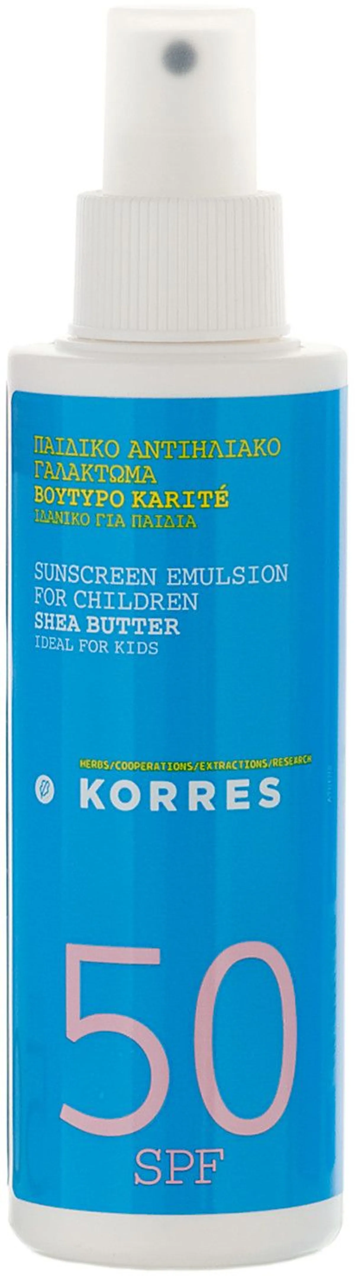 Korres Emulsion Solaire au Beurre de Karité IP50 Enfant 150ml