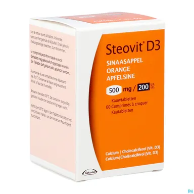 Steovit D3 500mg/200 UI 60 Comprimés à Croquer (Orange)