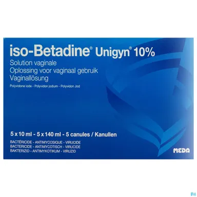 iso-Betadine Unigyn 10% Oplossing voor Vaginaal Gebruik 5 Monodoses + 5 Canules