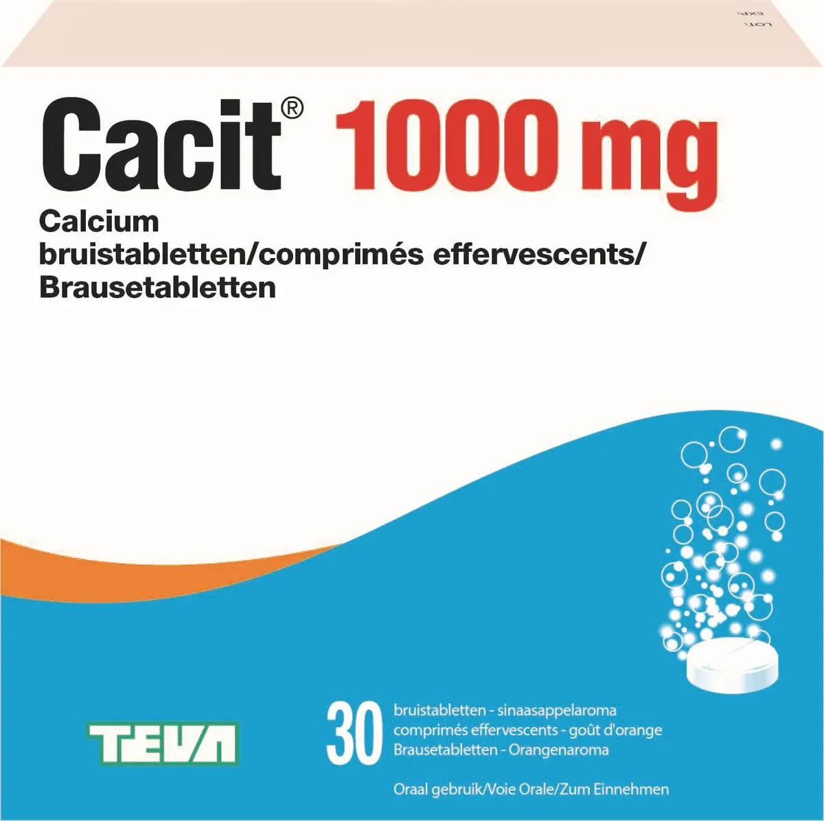 Cacit 1000mg 30 Comprimés Effervescents