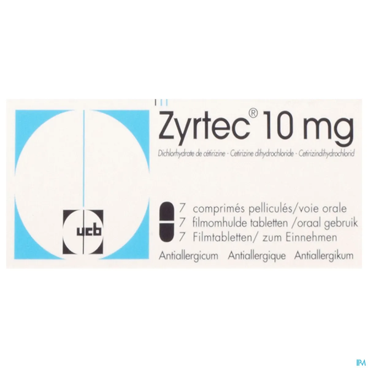 Zyrtec 10mg 7 Comprimés