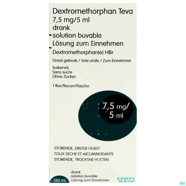 Dextromethorphan Teva 7,5mg/5ml Drinkbare Oplossing 150ml