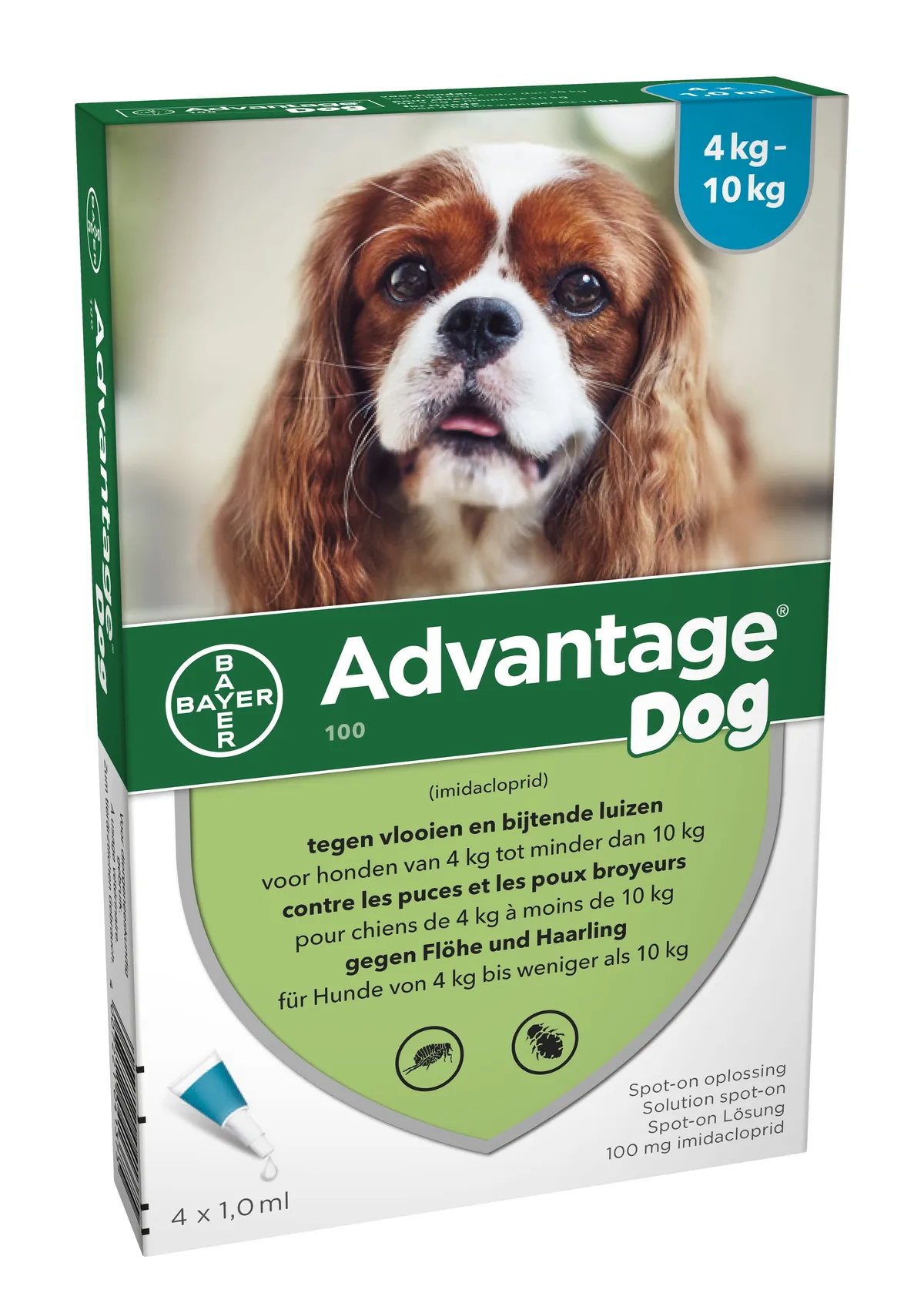 Advantage 100 Honden 4<10 kg 4x1,0 ml
