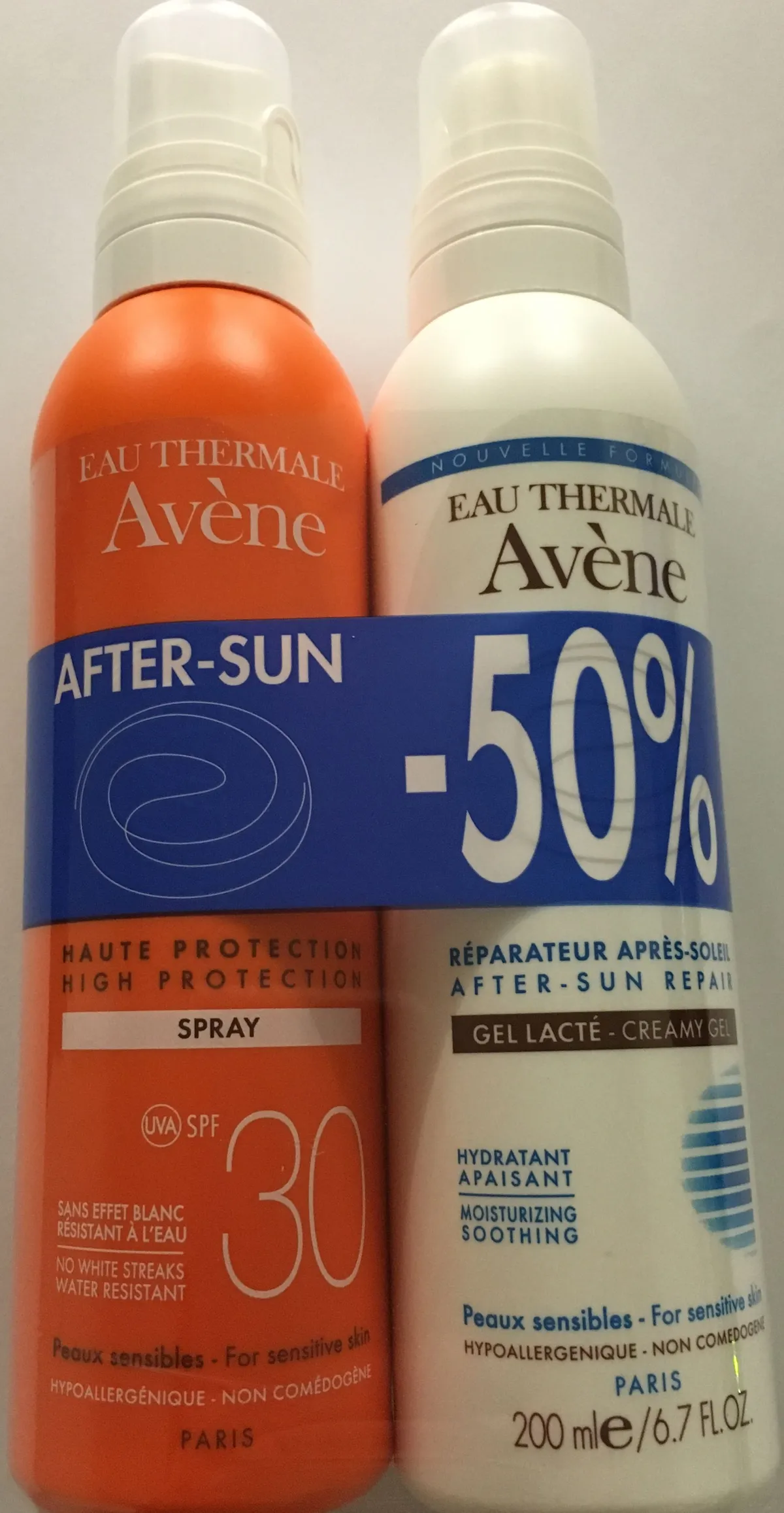 Avene Spray Ip30 200ml + Aftersun 200ml Promo -50%