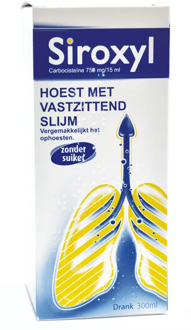Siroxyl Zonder Suiker Volwassenen 750mg/15ml Siroop 300ml