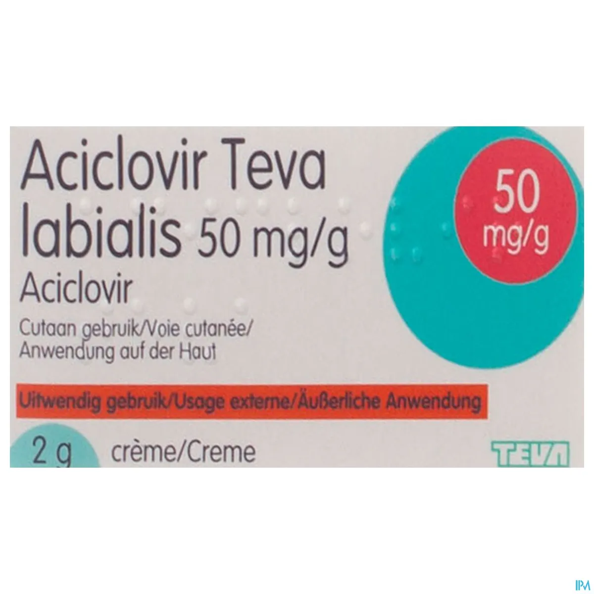 Aciclovir Teva Labialis Crème 2g