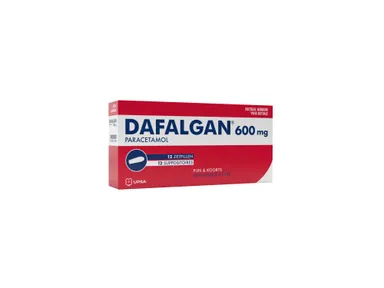 Dafalgan volwassenen 600mg 12 zetpillen