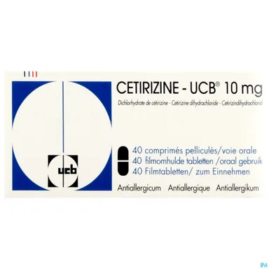 Cetirizine UCB 10mg 40 Comprimés