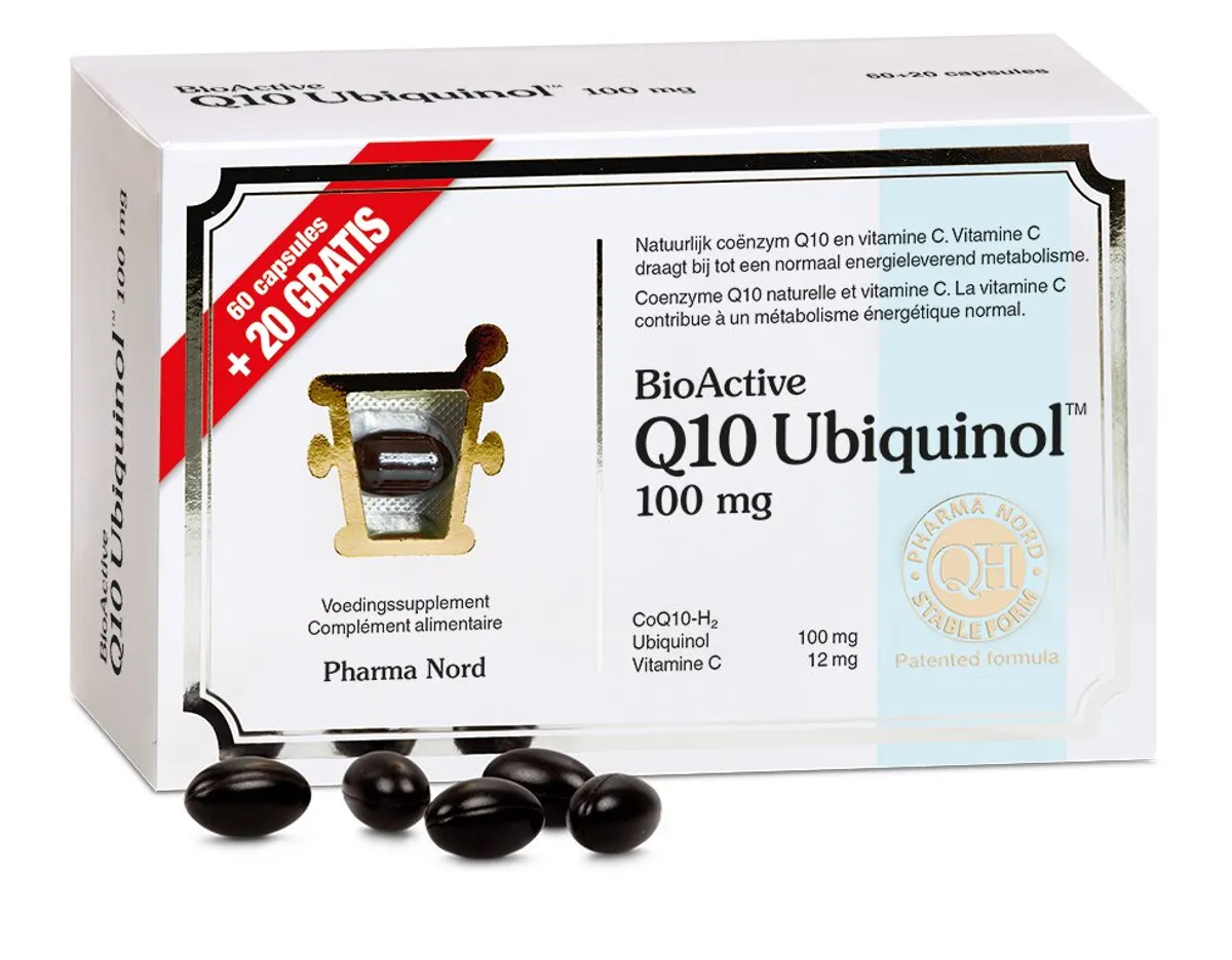 BioActive Q10 100mg 80 Capsules (60 + 20 gratuites)