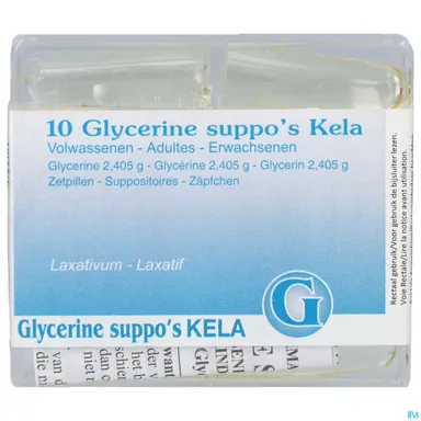 Glycérine Kela Pharma Adultes 10 Suppositoires
