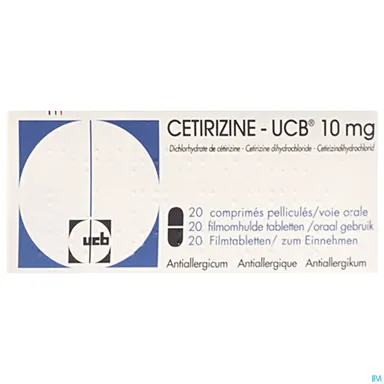 Cetirizine UCB 10mg 20 Comprimés