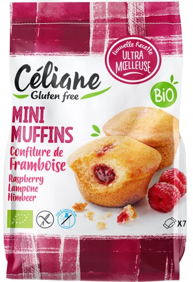 Céliane Minimuffins Framboos Bio 7 stuks 200 g