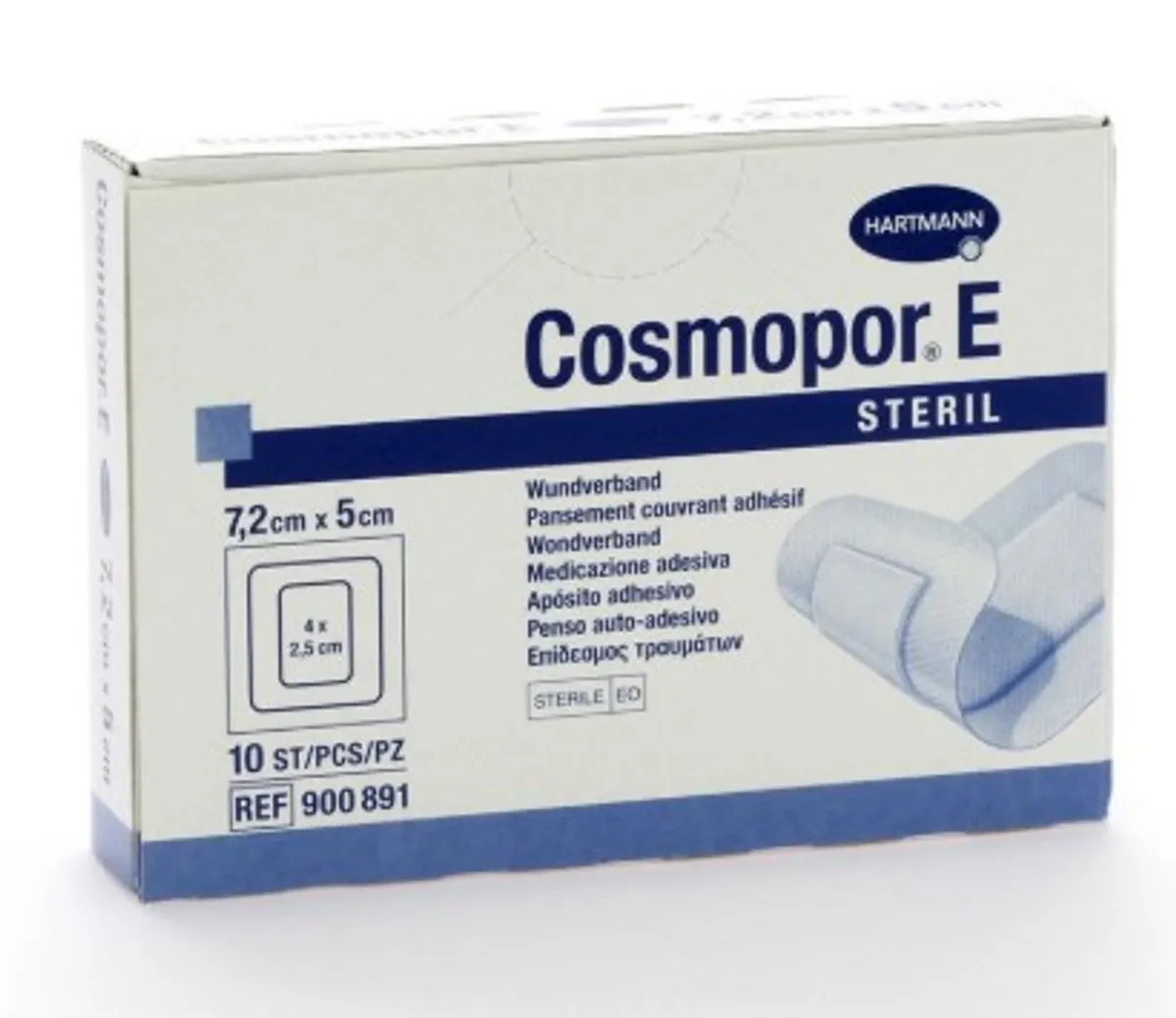 Hartmann Cosmopor E 10 Pansements Stériles Adhésifs 7,2 x 5 cm