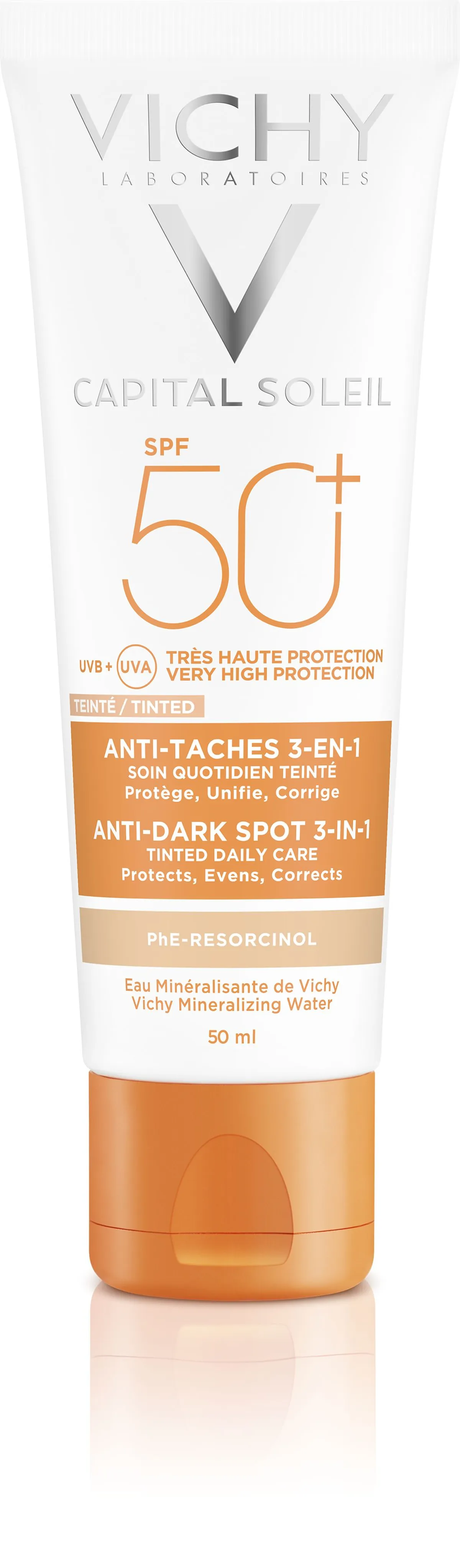 Vichy Ideal Soleil Soin Anti-Taches Teinté 3en1 IP50+ 50ml