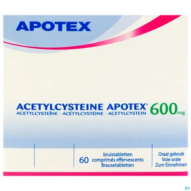 Acetylcysteine Apotex 600mg 60 Bruistabletten