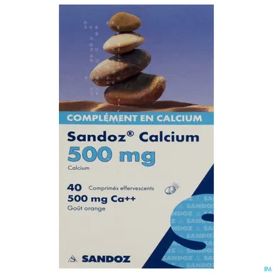 Sandoz Calcium 500mg 40 Bruistabletten (Sinaasappel)