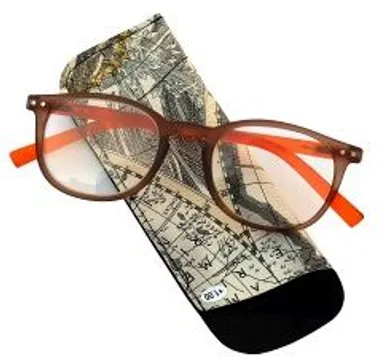 Pharmaglasses Leesbril Comp. +4.00 Brown/orange