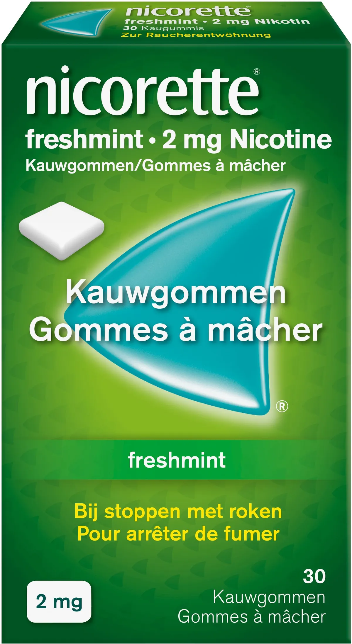 Nicorette Freshmint Nicorette Freshmint 2 Mg Nicotine Kauwgom 30 Stuks