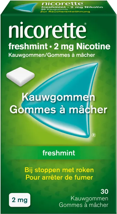 Nicorette Freshmint Nicorette Freshmint 2 Mg Nicotine Kauwgom 30 Stuks