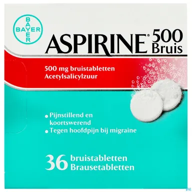 Aspirine 500mg 36 bruistabletten