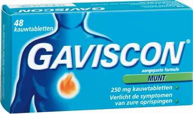Gaviscon Munt 45 kauwtabletten x250mg