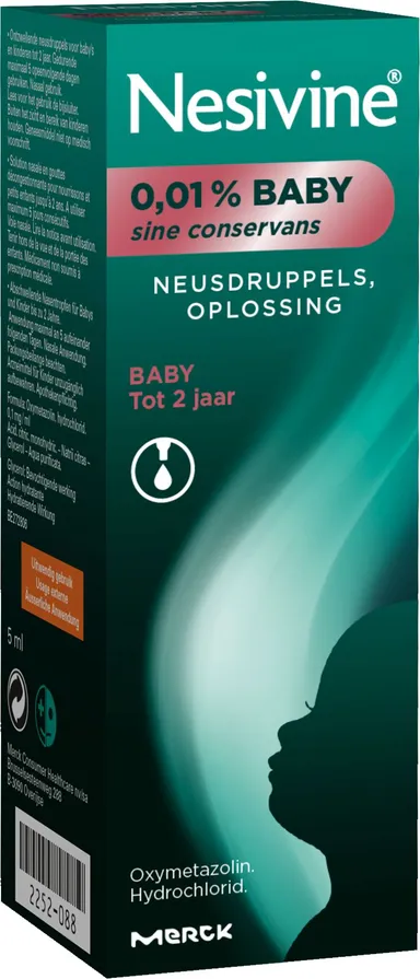 Nesivine 0,01% Baby Sine Conservans Neusdruppels 5ml