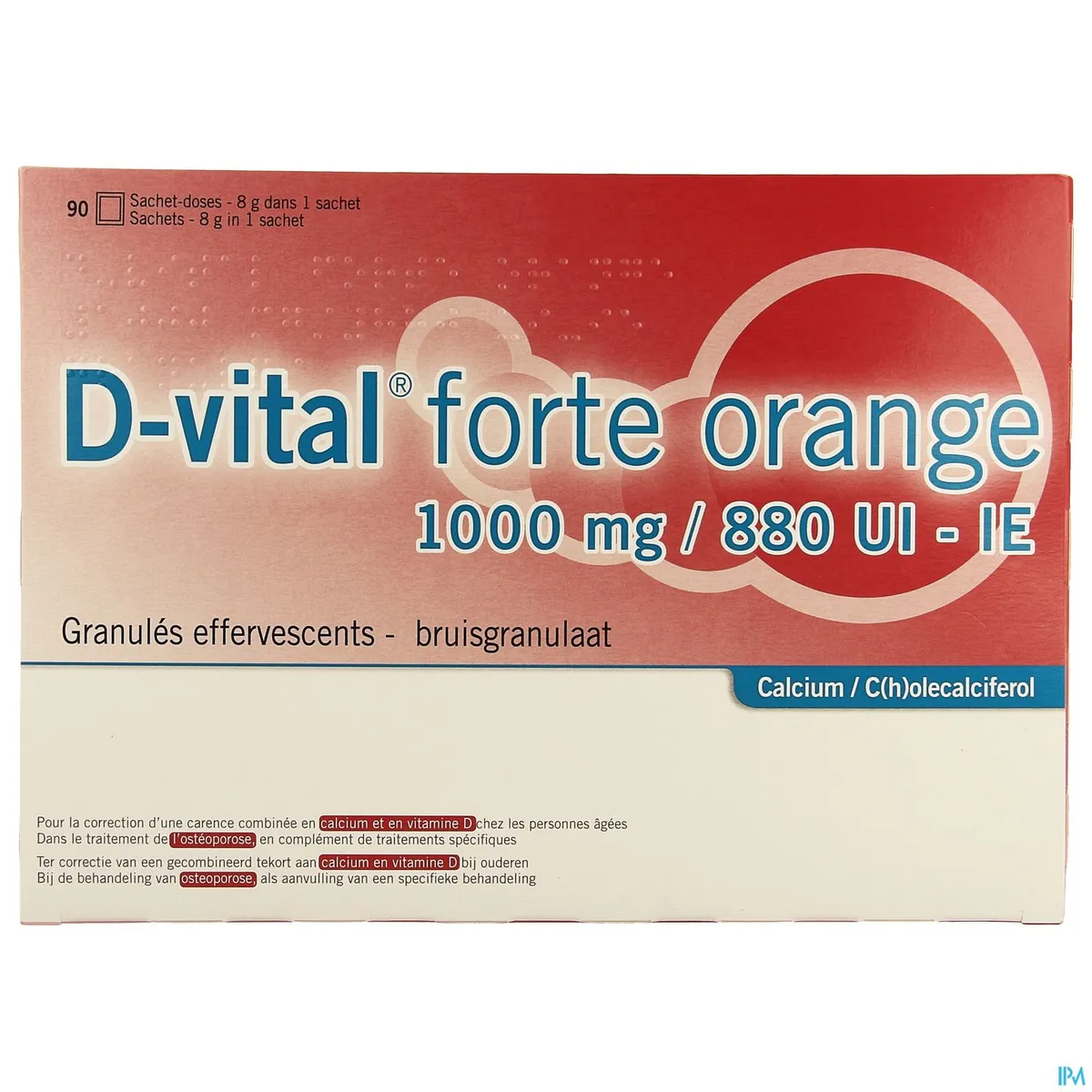 D-Vital Forte 1000/880 sinaasappel 90 zakjes
