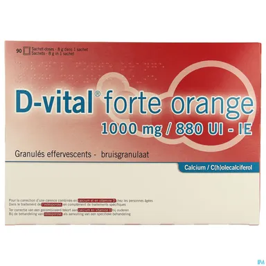 D-Vital Forte 1000/880 sinaasappel 90 zakjes