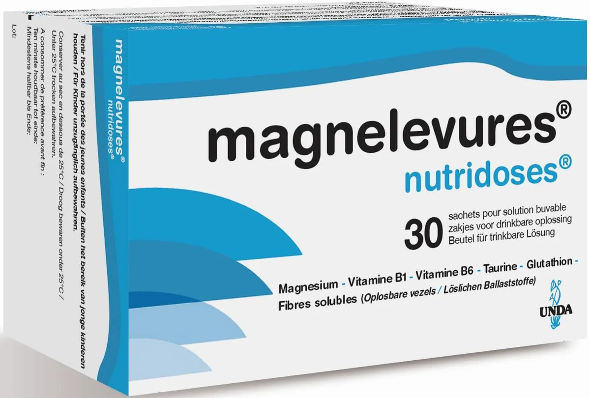 Magnelevures Nutridoses 30 Sachets de Poudre pour Solution Buvable