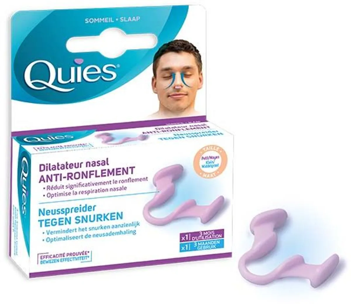 Quies Anti-Ronflement Dilatateur Nasal (Taille Petit-Moyen)