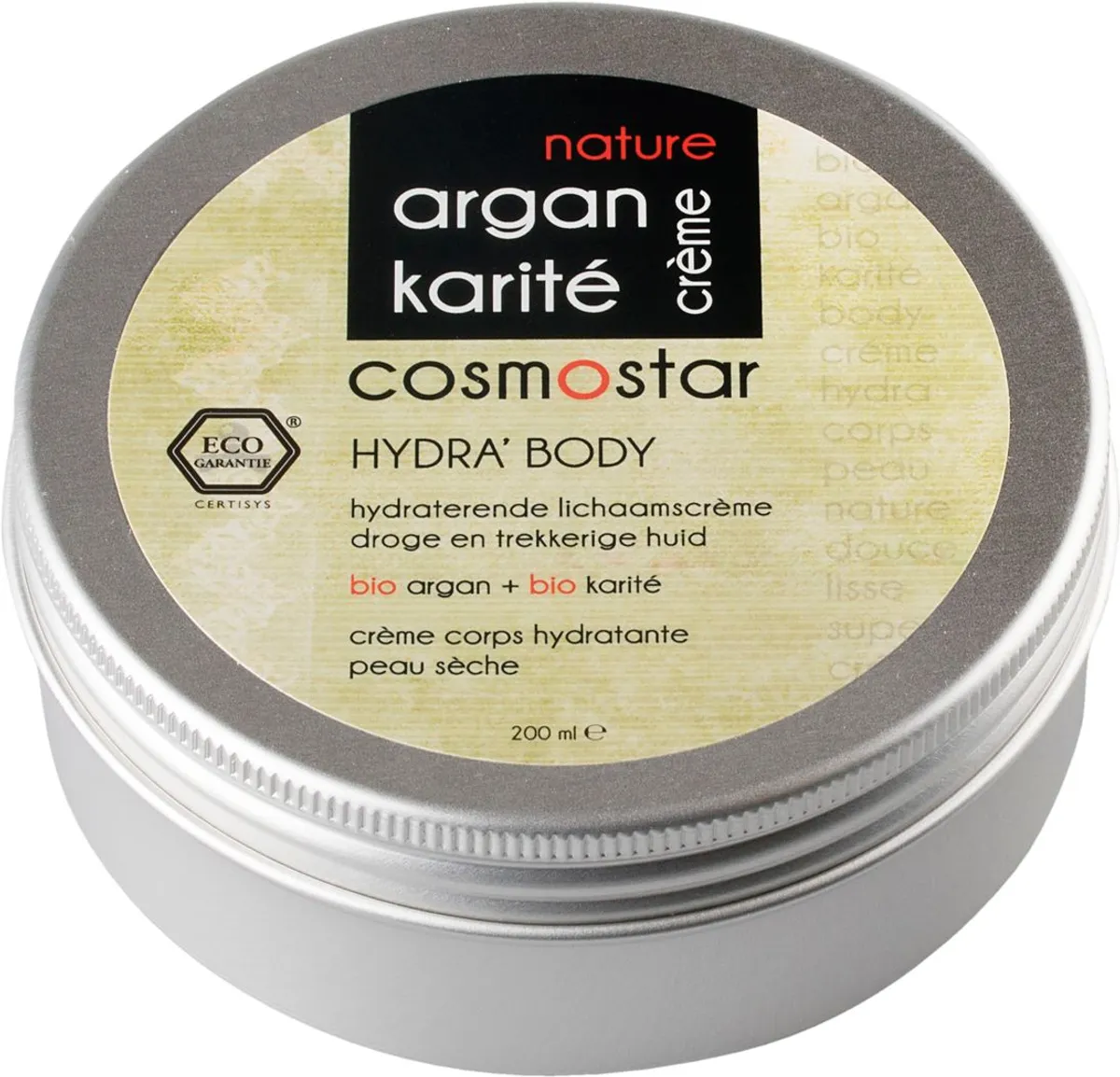 Cosmostar Crème Argan Karité Bio 200ml