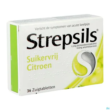 Strepsils Sans Sucre Citron 36 Pastilles