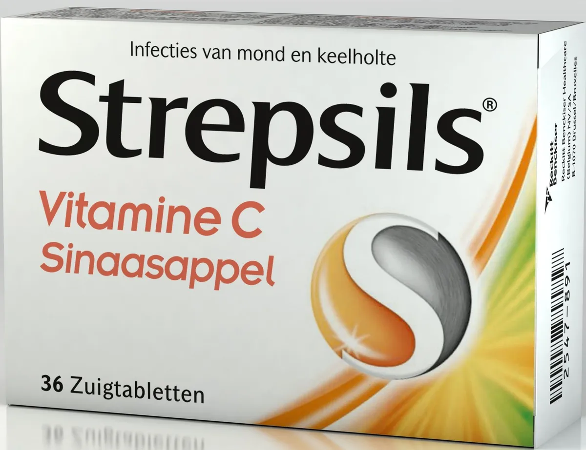 Strepsils Vitamine C Sinaasappel 36 Pastilles