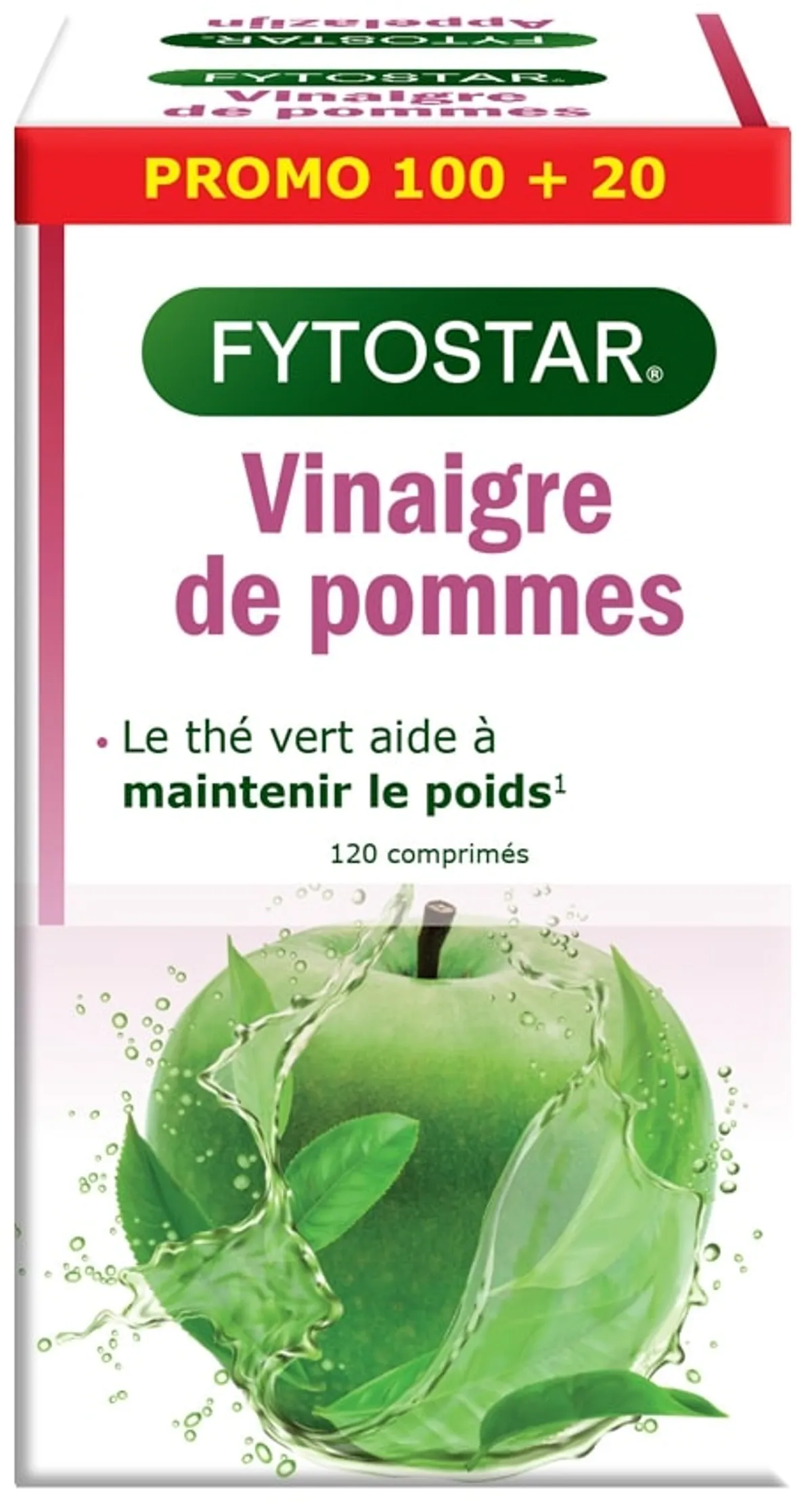 Fytostar Vinaigre de Pommes 1200 100 Comprimés (+ 20 Gratuits)