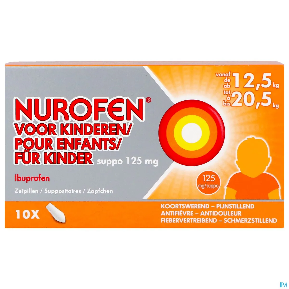 Nurofen Kind 125mg 10 Zetpillen