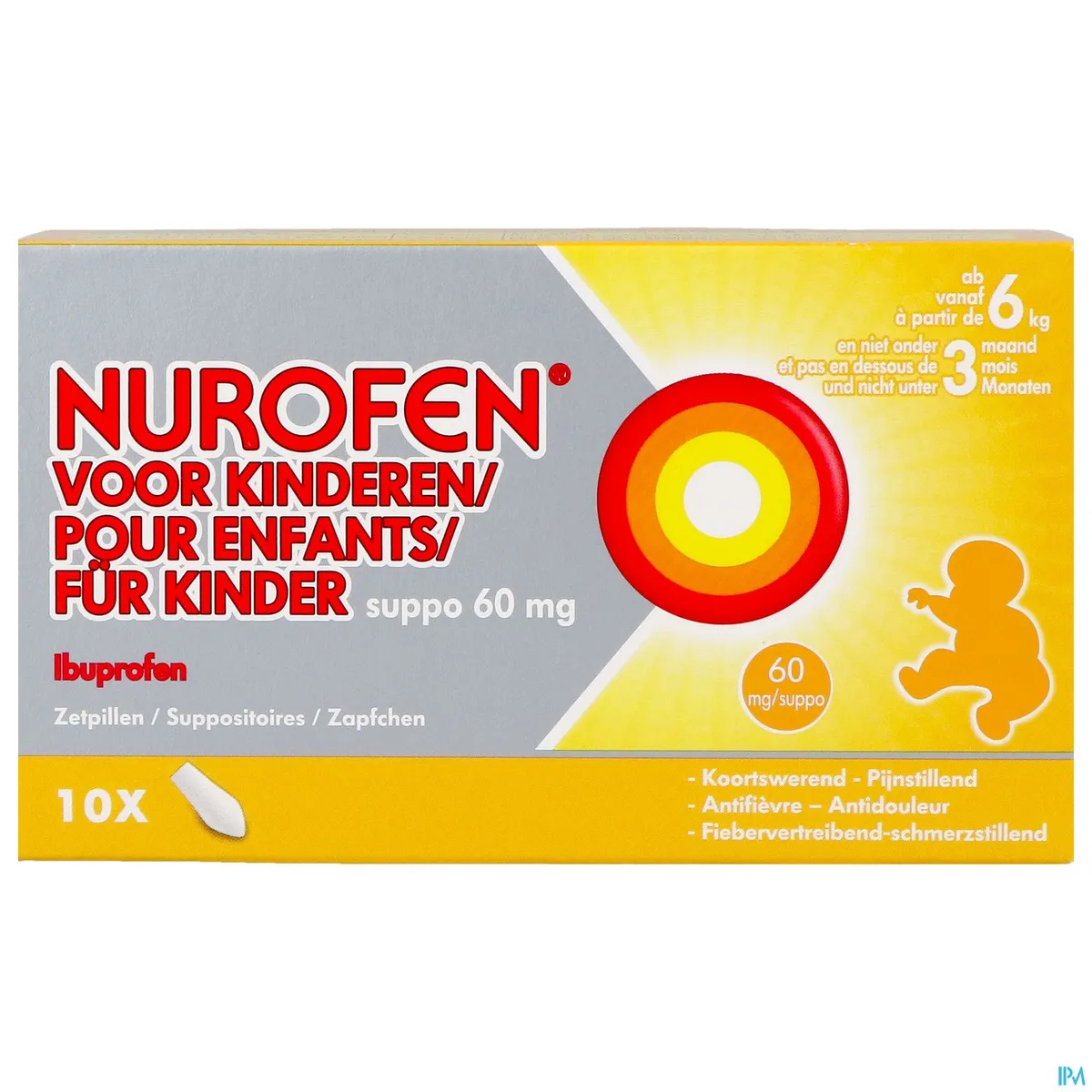 Nurofen Kind 60mg 10 Zetpillen